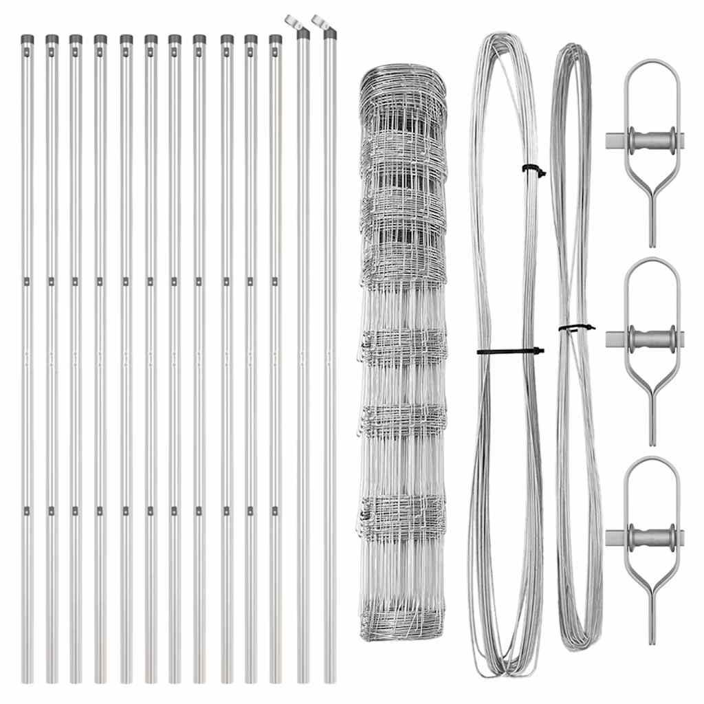 Wildzaun Silber 25 x 1 m Verzinkter Stahl